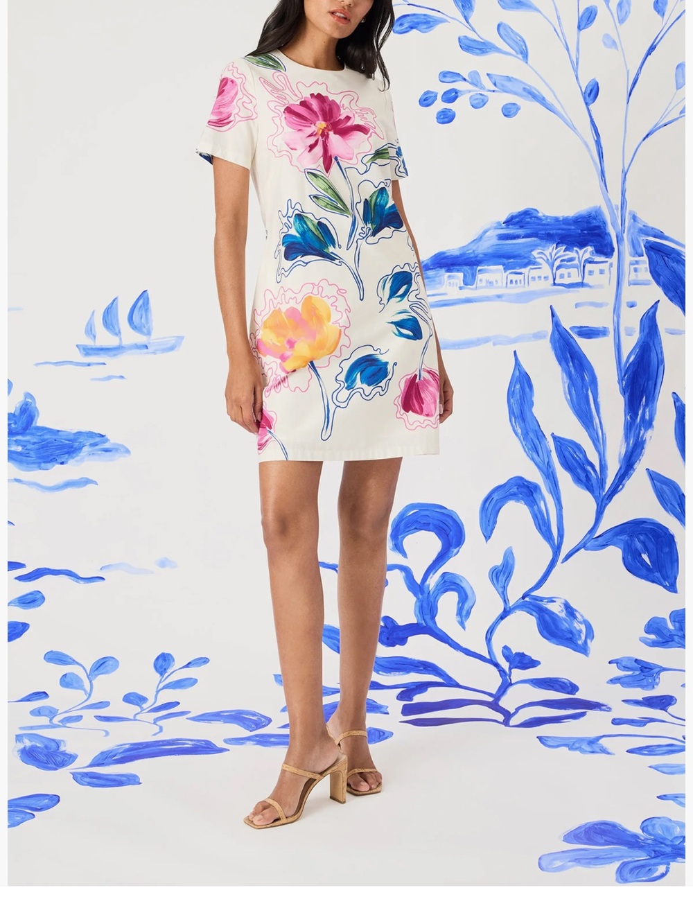 Maggie London Floral Print Sheath Dress Pockets Size 10 Chic